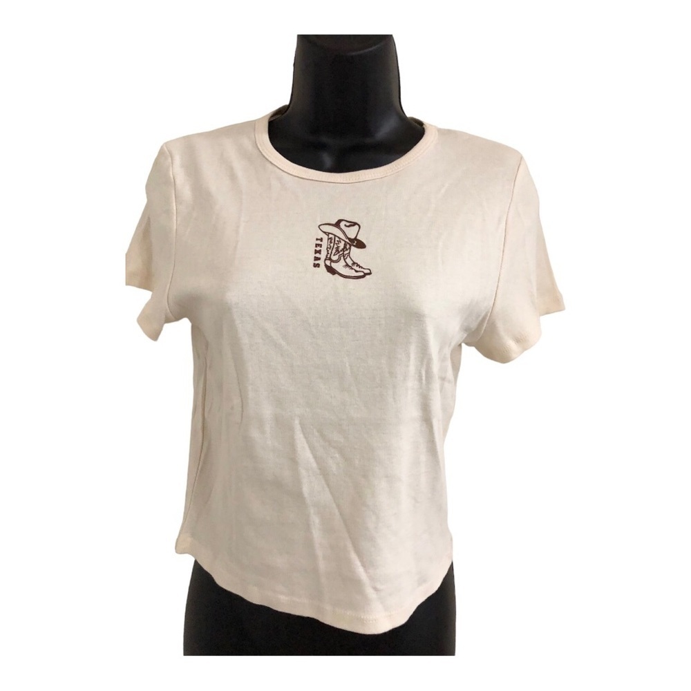 Cream beige Texas proud cowboy hat western boots t-shirt size large new